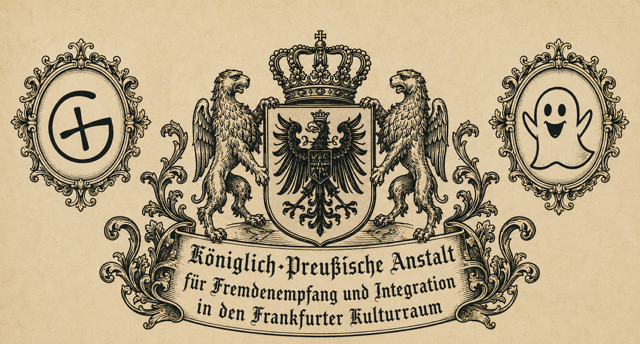 Wappen der Königlich-Preußischen Anstalt für Fremdenempfang und Integration in den Frankfurter Kulturraum